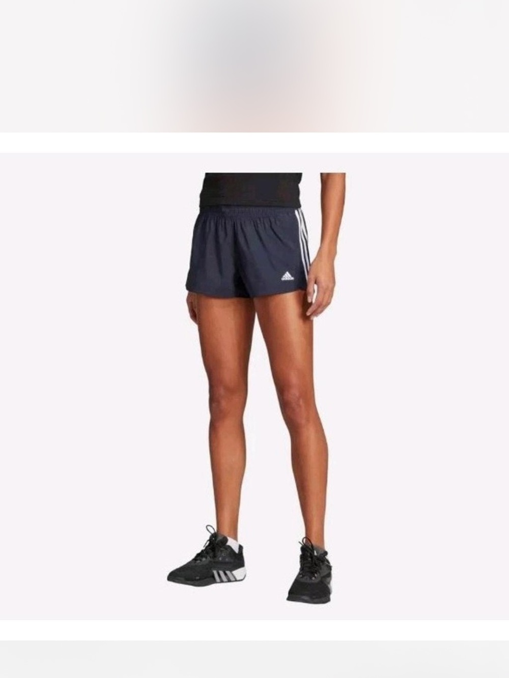 adidas Ladies Pacer 3-Stripes Moisture Wicking Elastic Waist Short Size 2XL